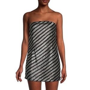 NWT Retrofete Kash strapless striped beaded mini dress. 🖤